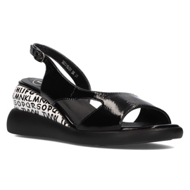 Sandalias negras con cuña Filippo DS2315/21 Bk negro