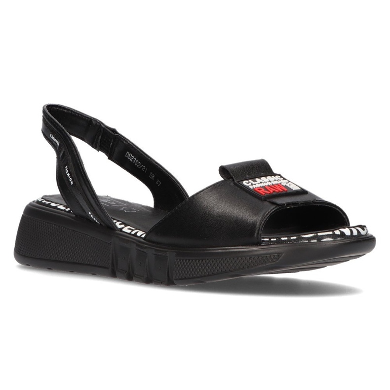 Sandalias negras con cuña Filippo DS2352/21 Bk negro