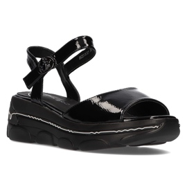 Sandalias negras con cuña Filippo DS2319/21 Bk negro