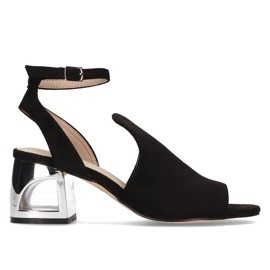 Negro Filippo DS2107 / 21 Bk sandalias de tacón