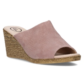 Babuchas de piel Filippo DK2143/21 Sd jaspeado-beige multicolor rosa