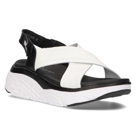 Sandalias de piel Filippo DS2015/21 WH/BK blanco y negro