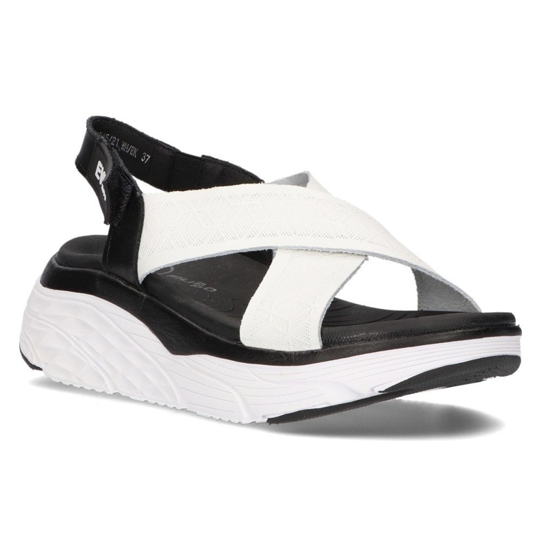 Sandalias de piel Filippo DS2015/21 WH/BK blanco y negro