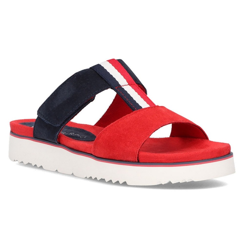Babuchas de piel Filippo DK2170/21 Rd Nv rojo azul marino