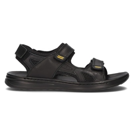 Sandalias de hombre en piel Filippo MS2305/21 Bk negro