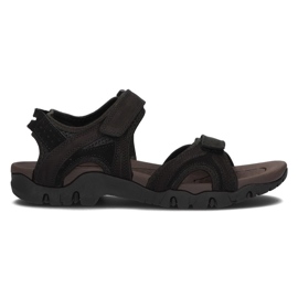 Sandalias de hombre en piel Filippo MS2306/21 Bk negro