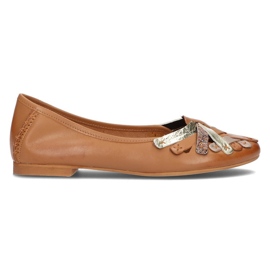 Bailarinas de piel Filippo 01358 rojo marrón