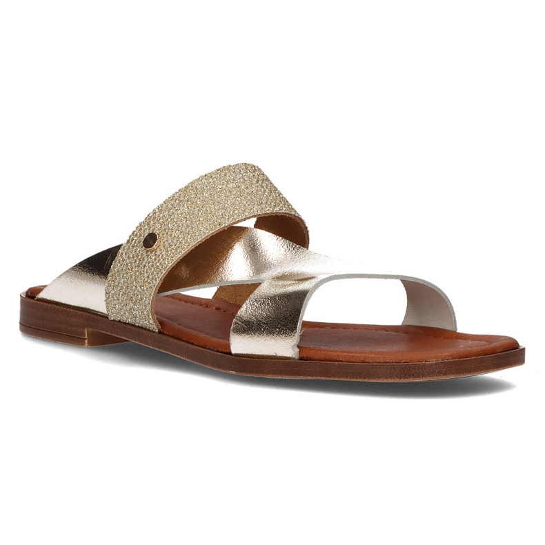 Babuchas de piel Filippo 40 260 oro dorado