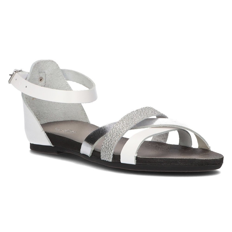 Sandalias de piel Filippo 40225 blanco y plata