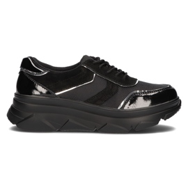 Zapatillas de cuero con cordones Filippo DP3178 / 21 Bk negro