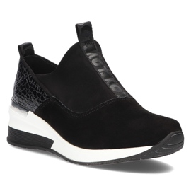 Zapatillas de Cuero Filippo DP1689 / 21 Bk Wh Negro