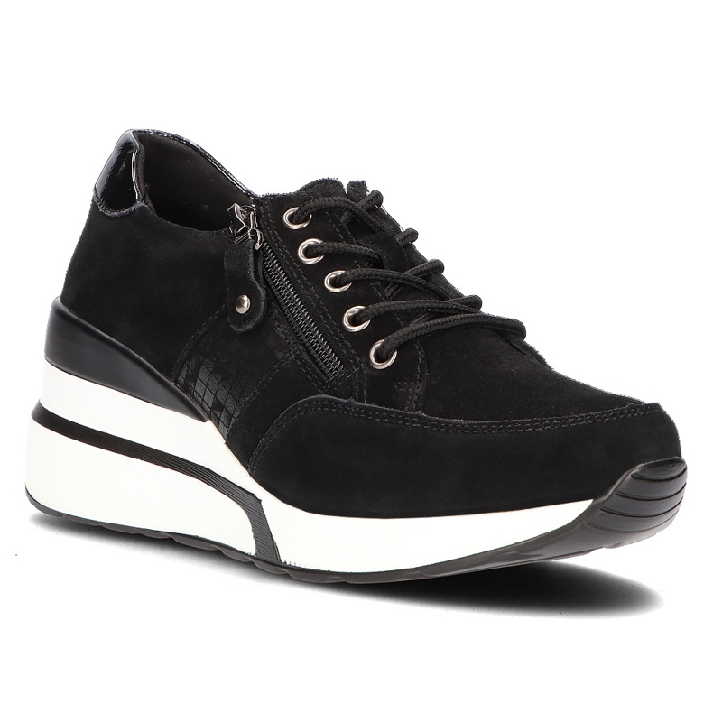 Zapatillas de cuero Filippo DP3176 / 21 Bk negro