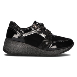 Zapatillas de cuero Filippo DP3189 / 21 Bk negro
