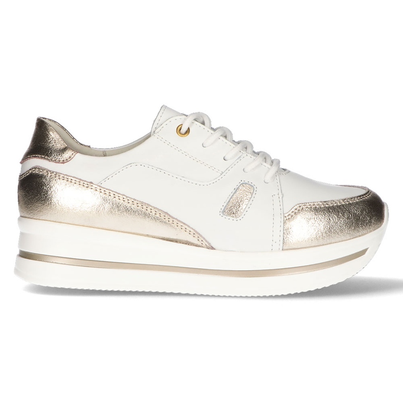 Zapatillas de cuero Filippo DP3407 / 21 Wh blanco dorado