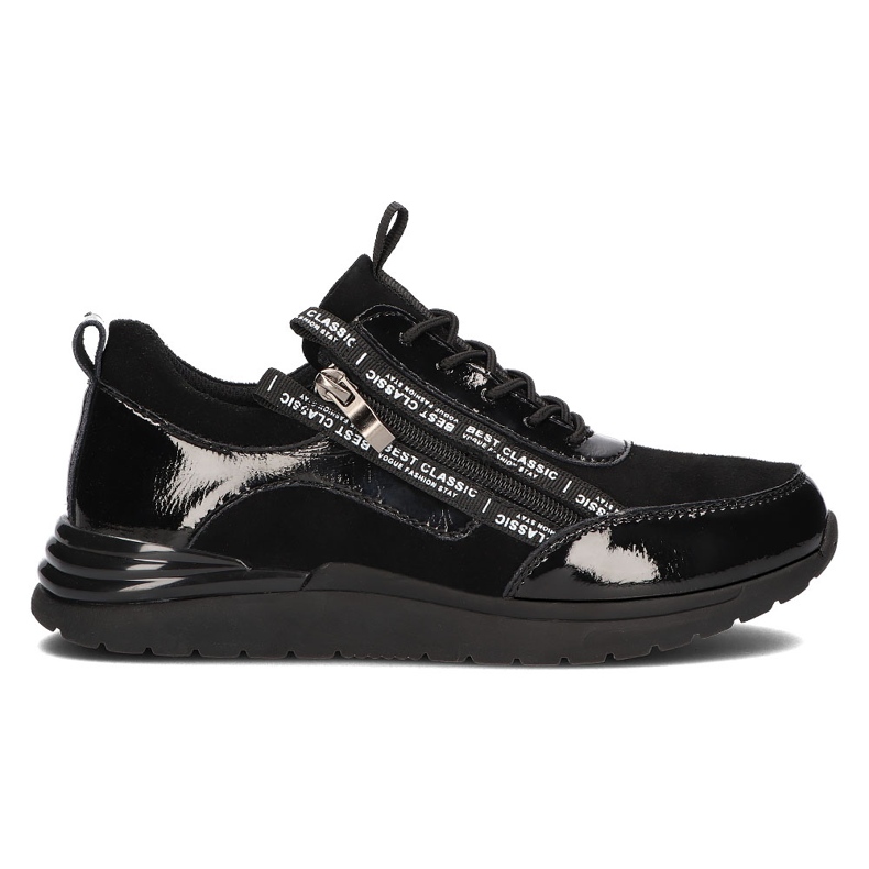 Zapatillas de cuero Filippo DP3149 / 21 Bk negro