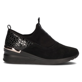 Zapatillas de cuero Filippo DP1689 / 22 Bk Bk Negro