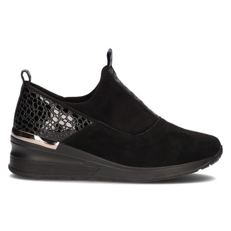 Zapatillas de cuero Filippo DP1689 / 22 Bk Bk Negro