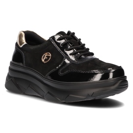 Zapatillas de cuero Filippo DP3185 / 22 Bk negro Zapatillas de cuero Filippo DP3185 / 22 Bk negro