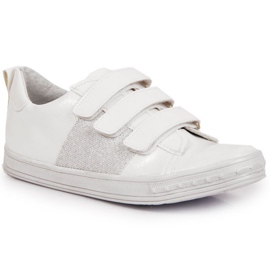 Zapatos de niña sneakers con velcro blanco Kornecki 6286