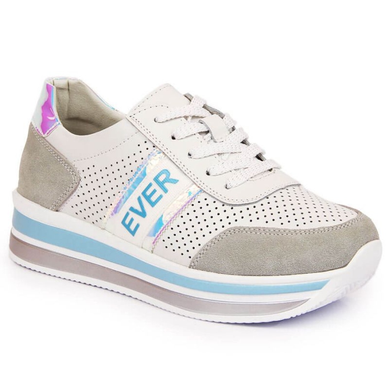 Zapatillas de cuero en la plataforma holo Filippo W PAW150C blanco