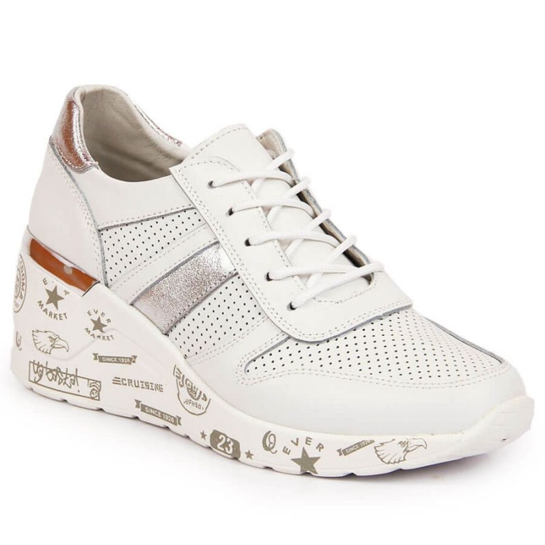 Zapatillas de cuero en la plataforma Filippo W PAW323 blanco