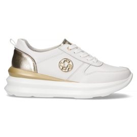 Zapatillas de cuero Filippo DP3505 / 22 Wh blanco dorado