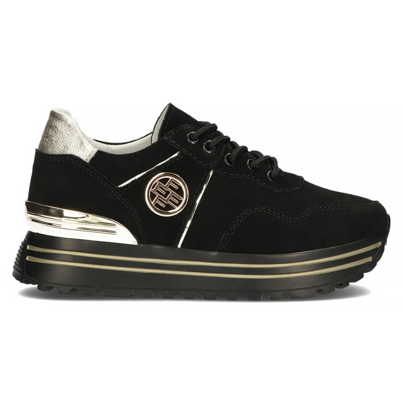 Zapatillas de cuero Filippo DP3538 / 22 Bk Go negro