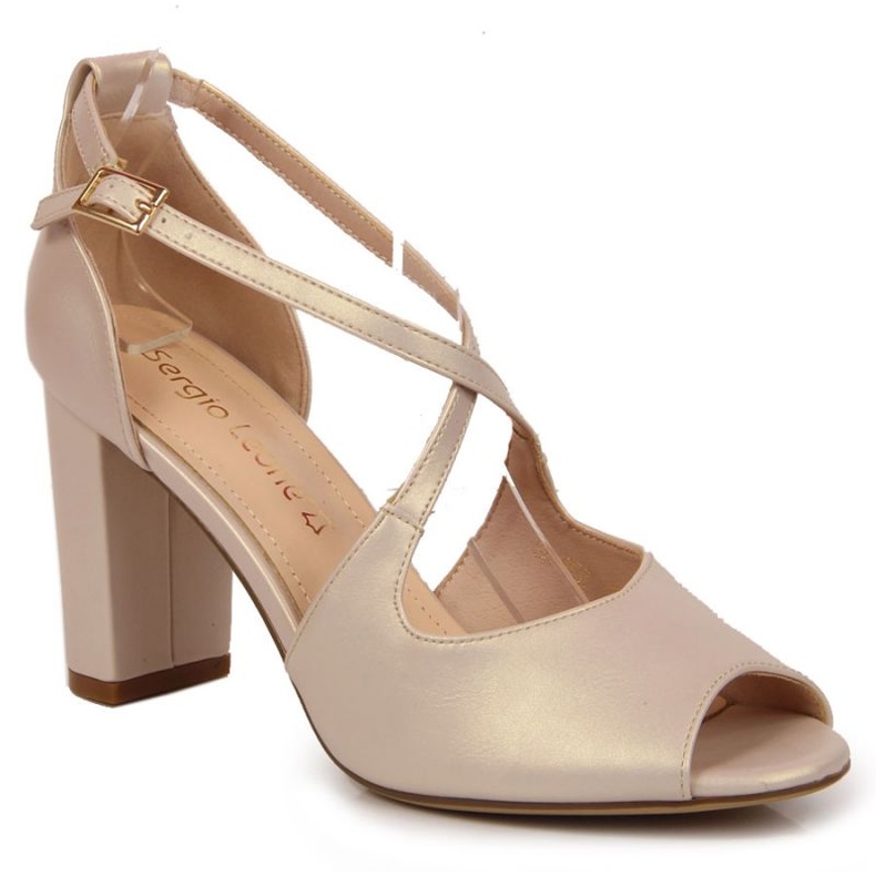 Sandalias en el poste nacarado Sergio Leone W SK210D beige