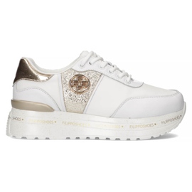 Zapatillas de cuero Filippo DP3688 / 22 Wh Go blanco dorado