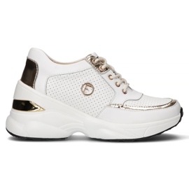 Zapatillas de cuero Filippo DP3655 / 22 Wh blanco dorado