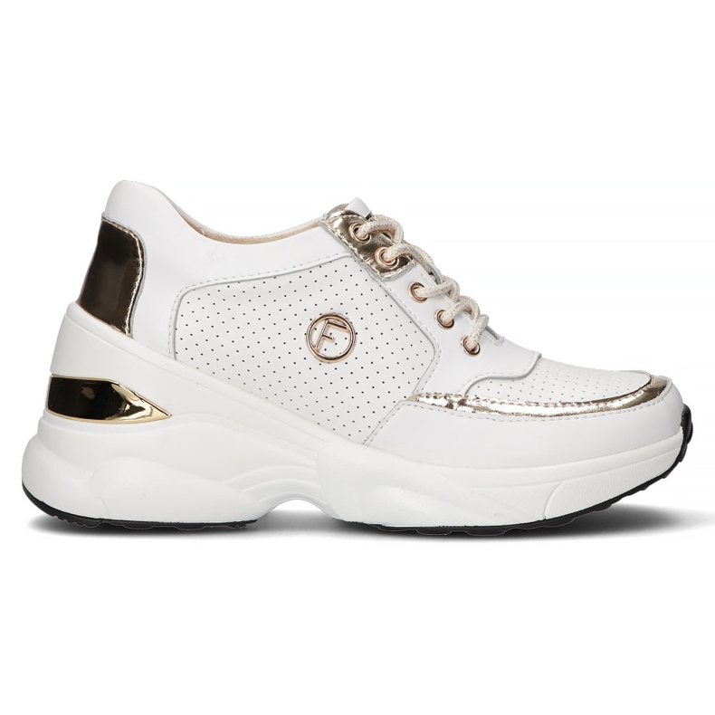Zapatillas de cuero Filippo DP3655 / 22 Wh blanco dorado