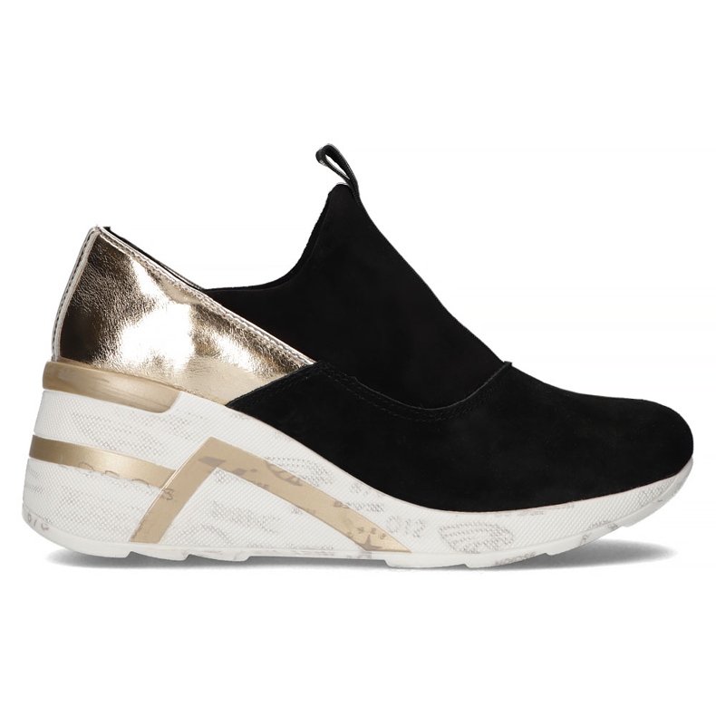 Zapatillas de cuero Filippo DP3652 / 22 Bk negro dorado