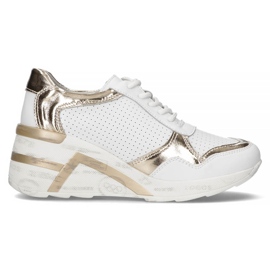 Zapatillas de cuero Filippo DP3693 / 22 Wh blanco dorado