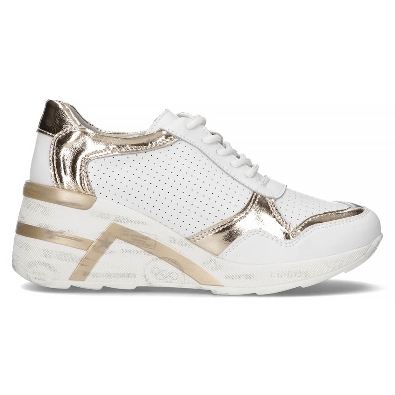 Zapatillas de cuero Filippo DP3693 / 22 Wh blanco dorado