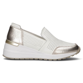 Zapatos de piel Filippo DP3537/22 Wh blanco plata