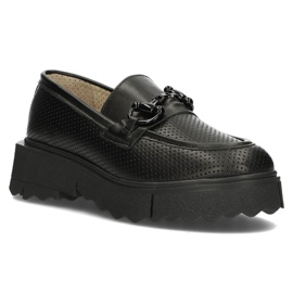 Zapatos de cuero Filippo DP3910/22 Bk negro