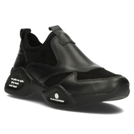 Zapatos de cuero Filippo DP3911/22 Bk negro