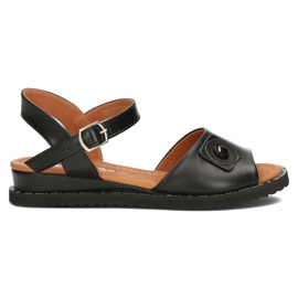 Sandalias de piel Filippo DS3913/22 Bk negro
