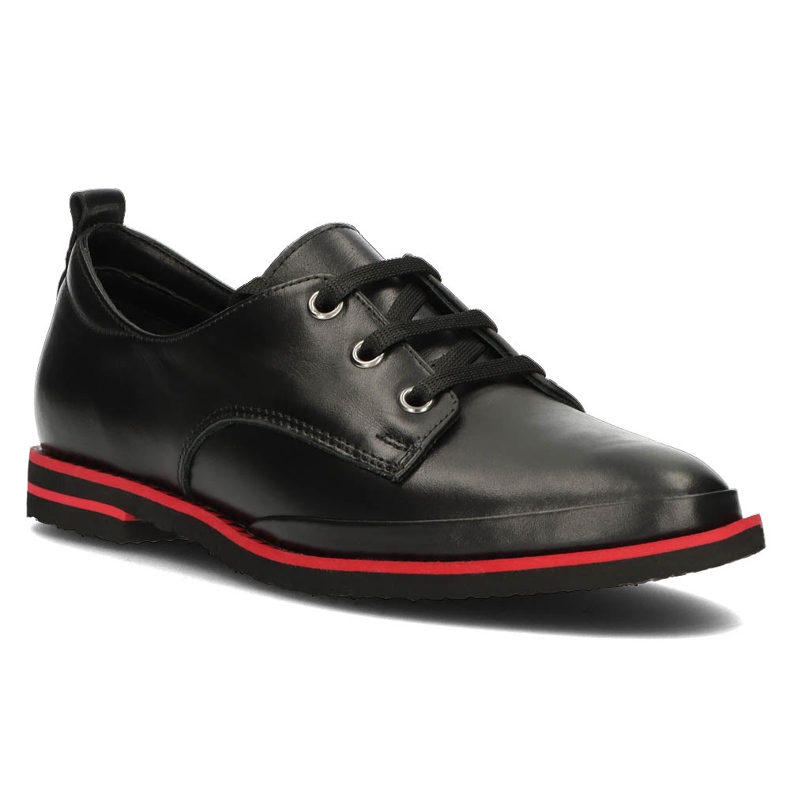 Zapatos de cuero Filippo DP3917/2022 Bk negro