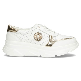 Zapatillas de cuero Filippo DP2138 / 22 Wh Go blanco dorado
