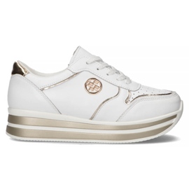 Zapatillas de cuero Filippo DP3682 / 22 Wh blanco