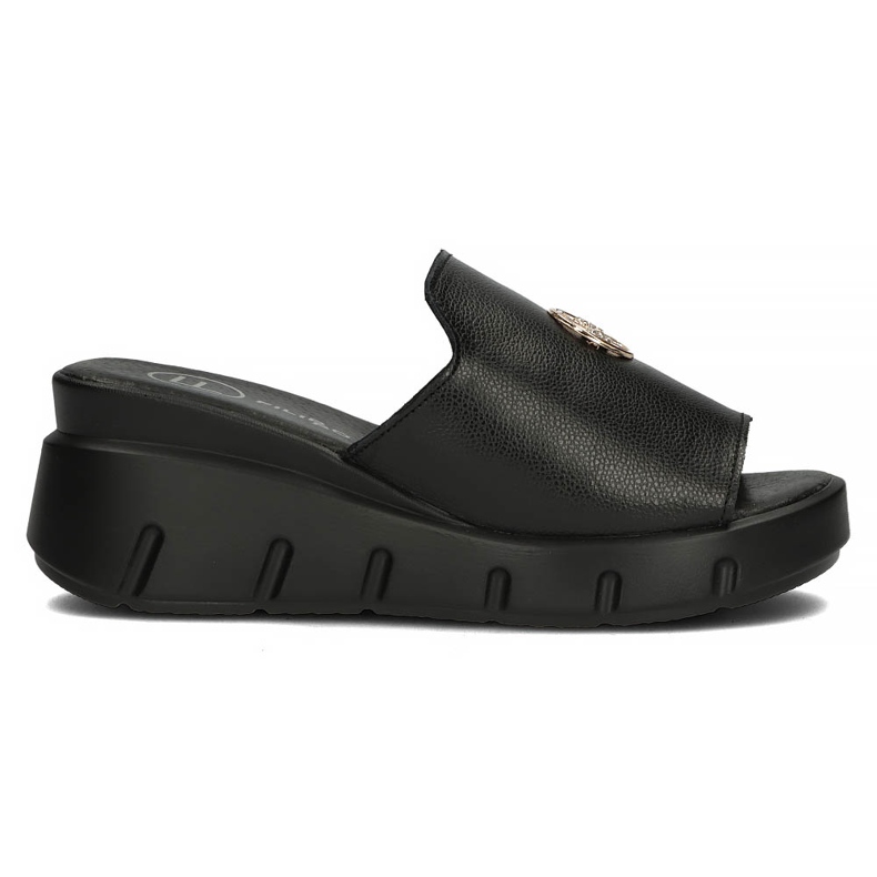 Zapatillas de piel Filippo DK3596/22 Bk negro