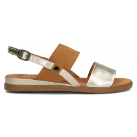 Sandalias de piel Filippo DS3601/22 Go Br marrón y dorado
