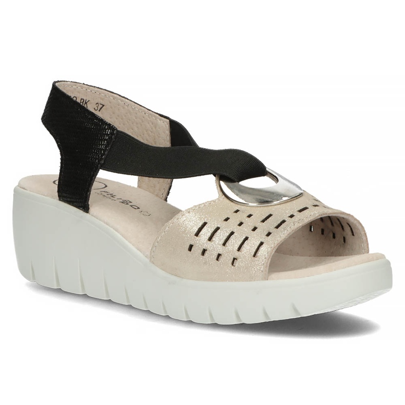 Sandalias de piel Filippo DS3501/22 Go Bk dorado negro
