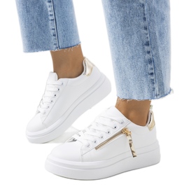 Deportivas Tamis de mujer blancas y doradas blanco dorado