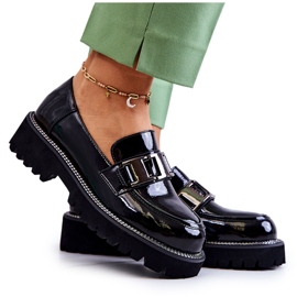 S.Barski Zapatos de Piel Lacados en Negro Corine