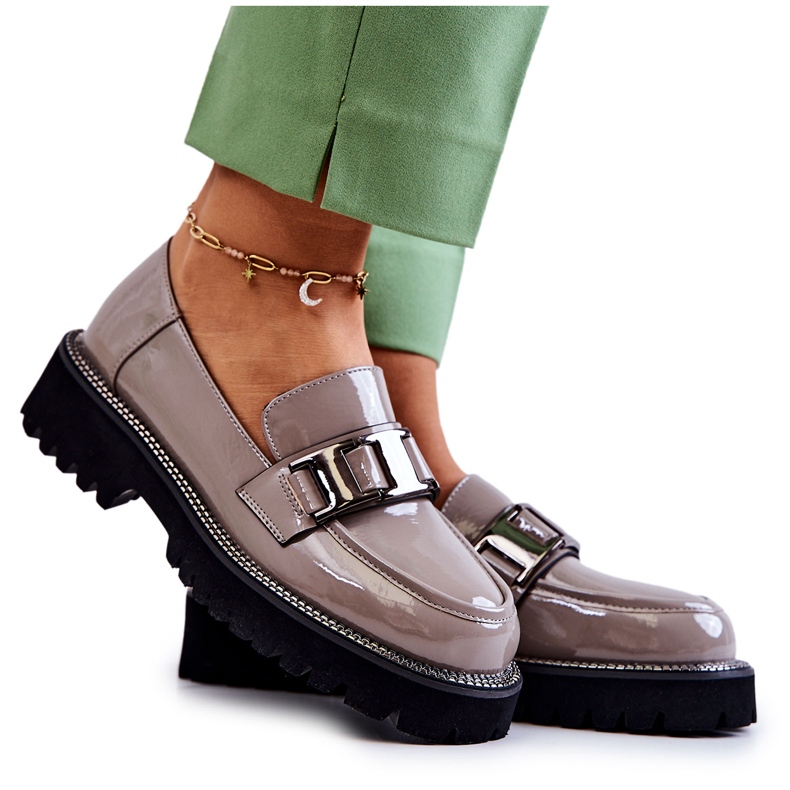 S.Barski Zapatos Piel Lacada Gris Corine