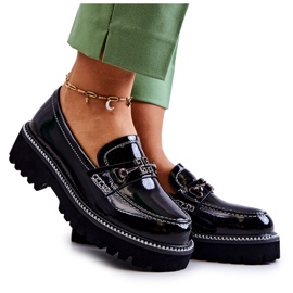 S.Barski Zapatos De Charol Con Adorno Adison Negro