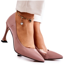 S.Barski Zapatos de tacón Tamira de cuero de moda rosa rosado