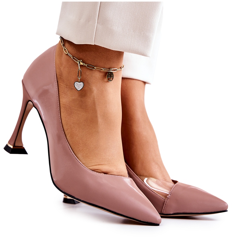 S.Barski Zapatos de tacón Tamira de cuero de moda rosa rosado